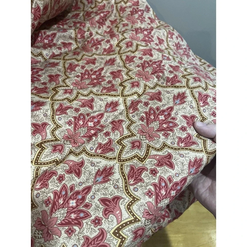 Vtg Lauren Ralph Lauren Queen/full Comforter Langham Briarleigh Red Beige Floral